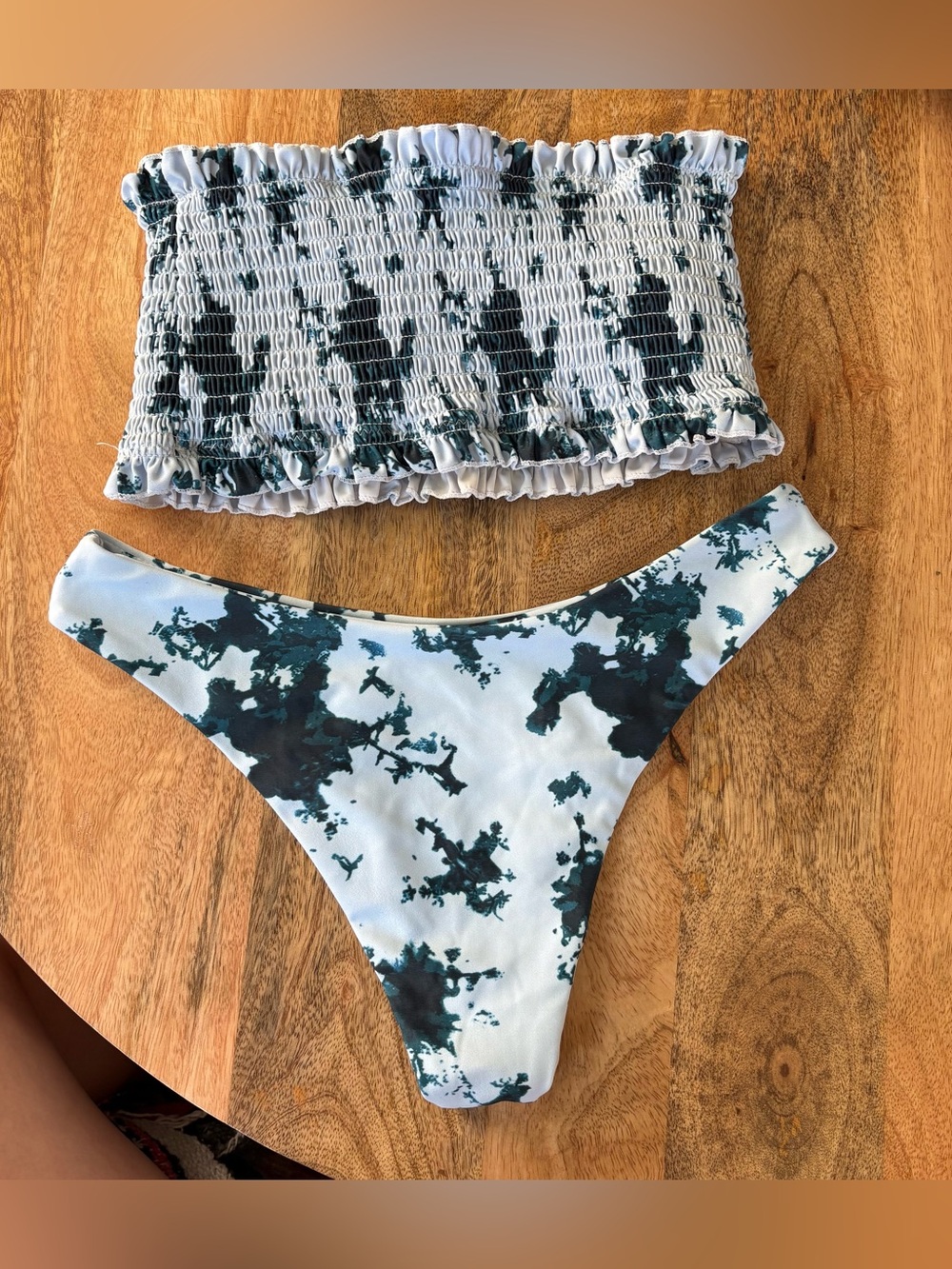Blue tie die swim set SZ S